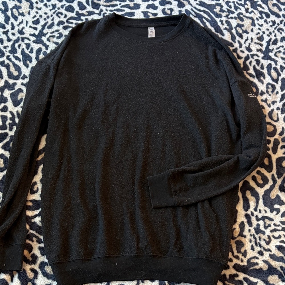 ALO Yoga Black Crewneck Sweater